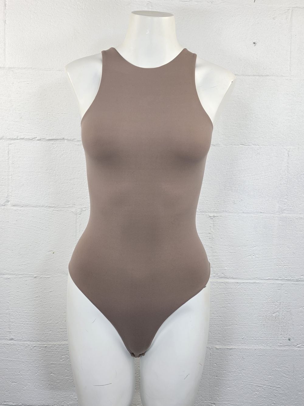 SKIMS Mauve Taupe High-Neck Thong Bodysuit
